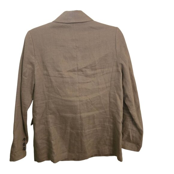 Banana Republic 100% Linen Iced Latte Double-Breasted Blazer Size 4 - Picture 3 of 7